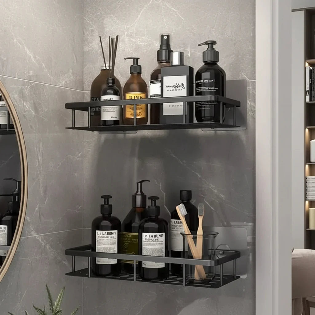 Bathroom Shelf Drill-Free Self-Adhesive Stainless Steel Trim