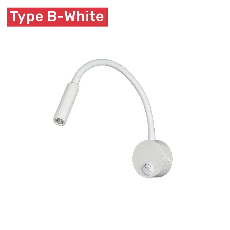 Bedside LED Wall Lamp Flexible Gooseneck Touch Switch 3000/4000/6000K