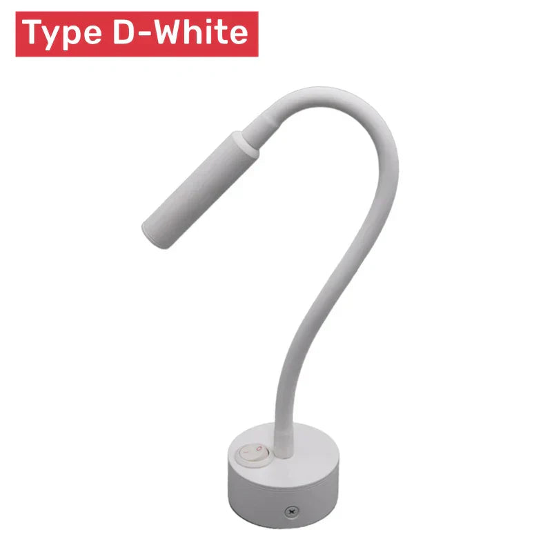 Bedside LED Wall Lamp Flexible Gooseneck Touch Switch 3000/4000/6000K