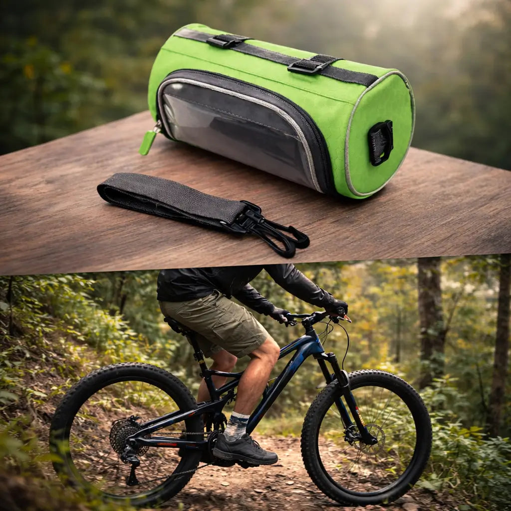 Bicycle Handlebar Bag Touchscreen Phone Window Water-Resistant Nylon