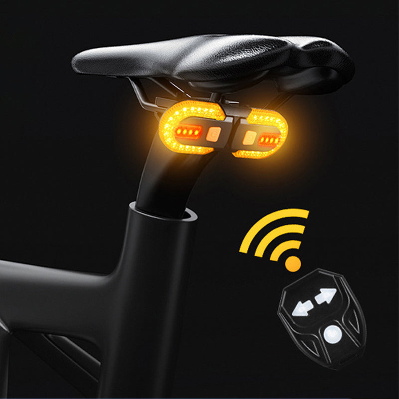 Bicycle Rear Light Wireless Remote Turn Signals USB Rechargeable