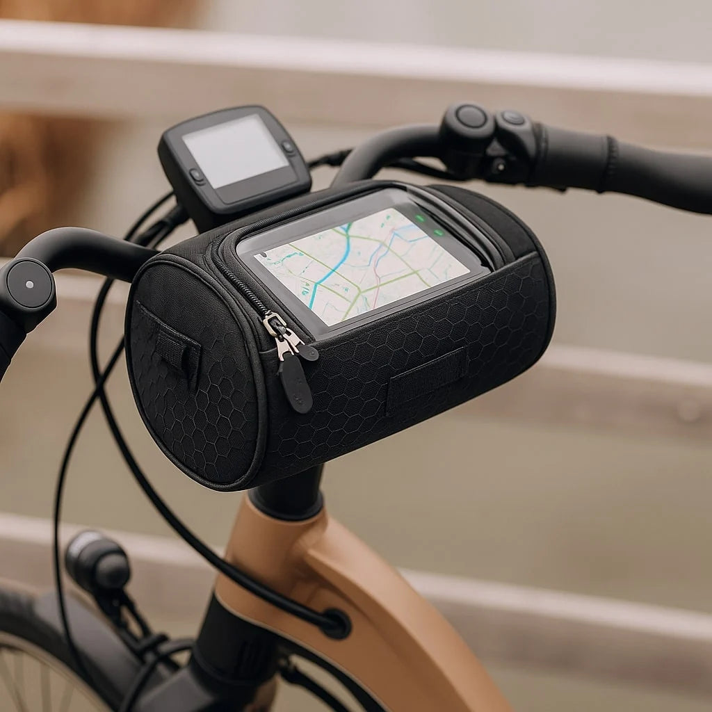 Bike Handlebar Phone Bag Touchscreen Splash-Resistant Universal Velcro Strap
