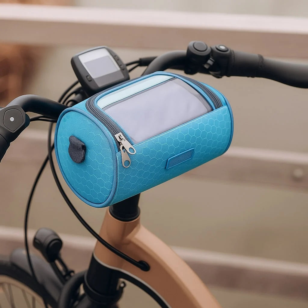 Bike Handlebar Phone Bag Touchscreen Splash-Resistant Universal Velcro Strap