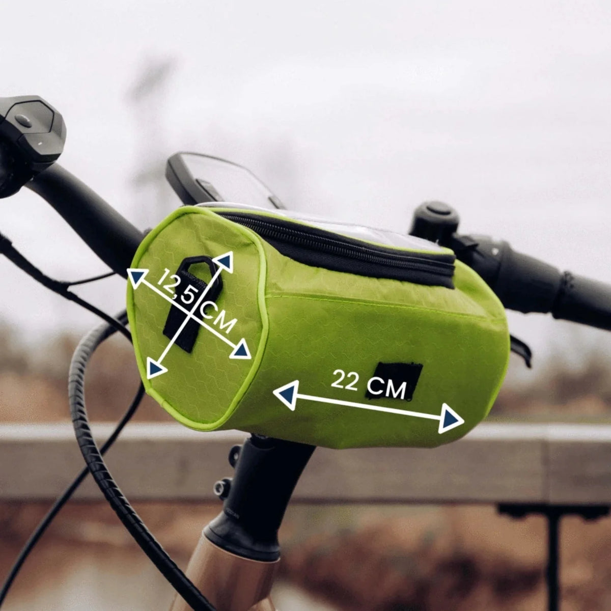 Bike Handlebar Phone Bag Touchscreen Splash-Resistant Universal Velcro Strap