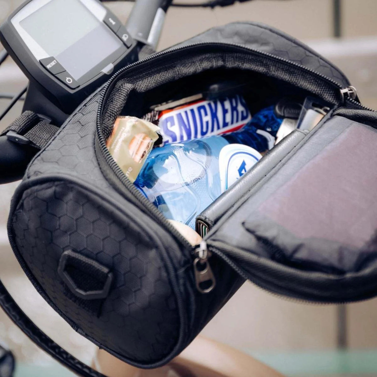 Bike Handlebar Phone Bag Touchscreen Splash-Resistant Universal Velcro Strap