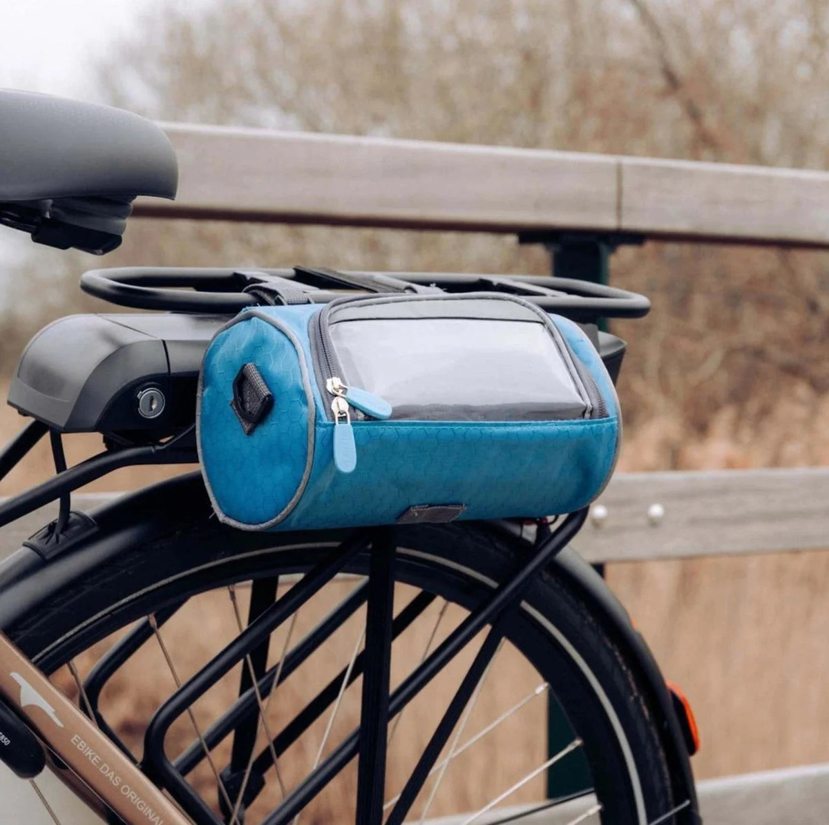 Bike Handlebar Phone Bag Touchscreen Splash-Resistant Universal Velcro Strap