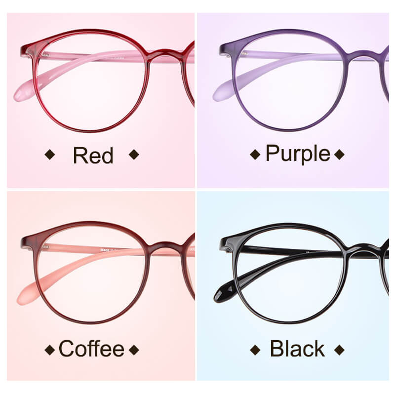 Computer Glasses Round Frame Blue Light Filter Lightweight