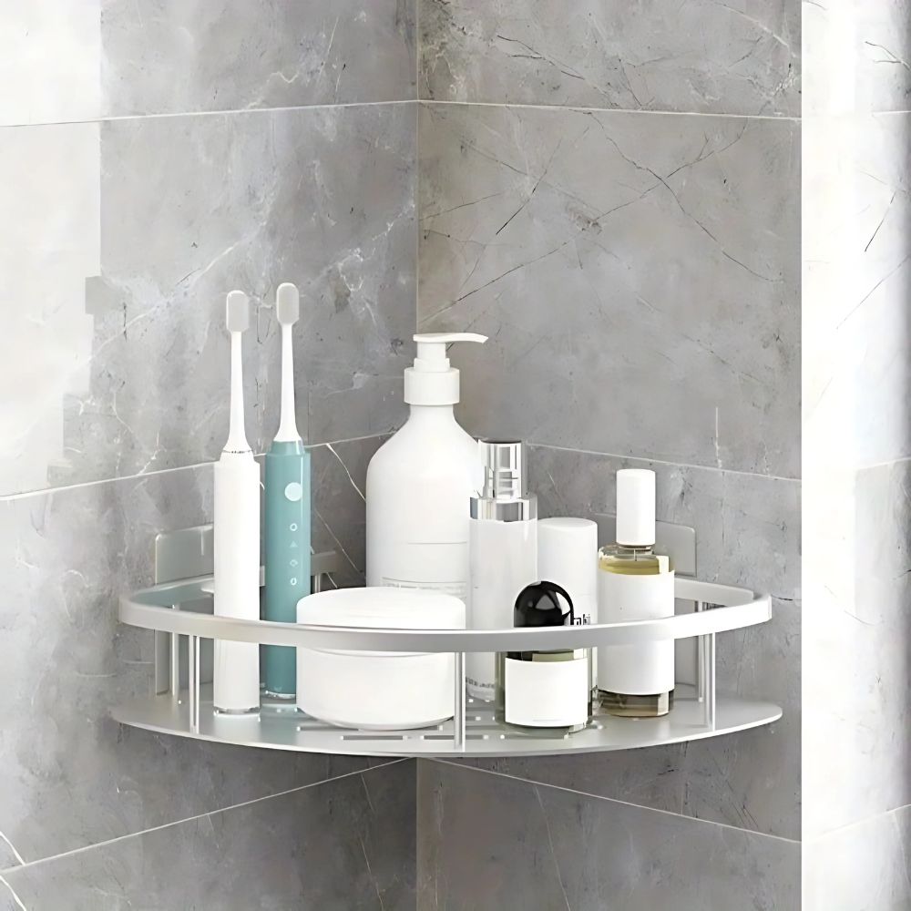Corner Shower Shelf Drill-Free Mount Aluminum