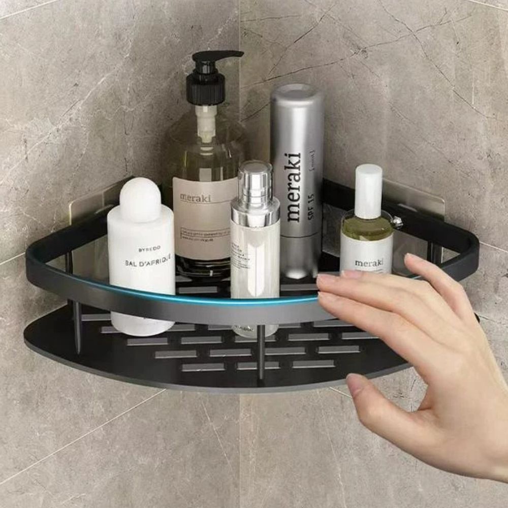 Corner Shower Shelf Drill-Free Mount Aluminum
