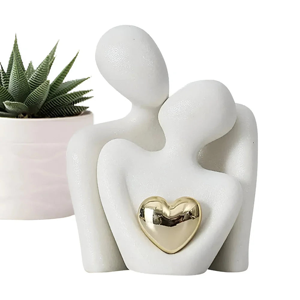 Couple Figurine Minimalist Ceramic Enamel Easy Clean