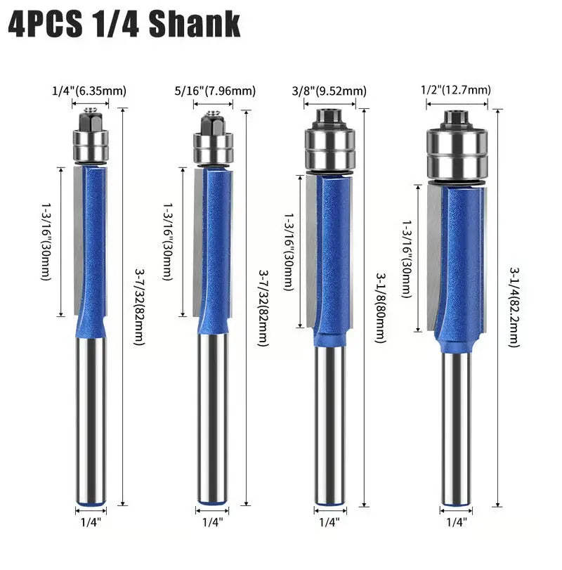 Deburring & Polishing Bit Set 1/4 Inch Double Bearing
