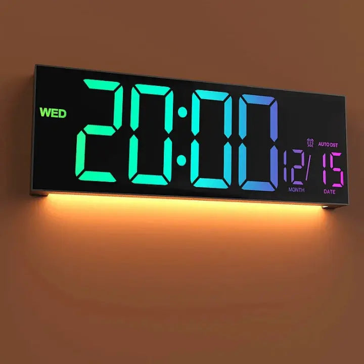 Digital Wall Clock Extra-Large LED RGB Night Light