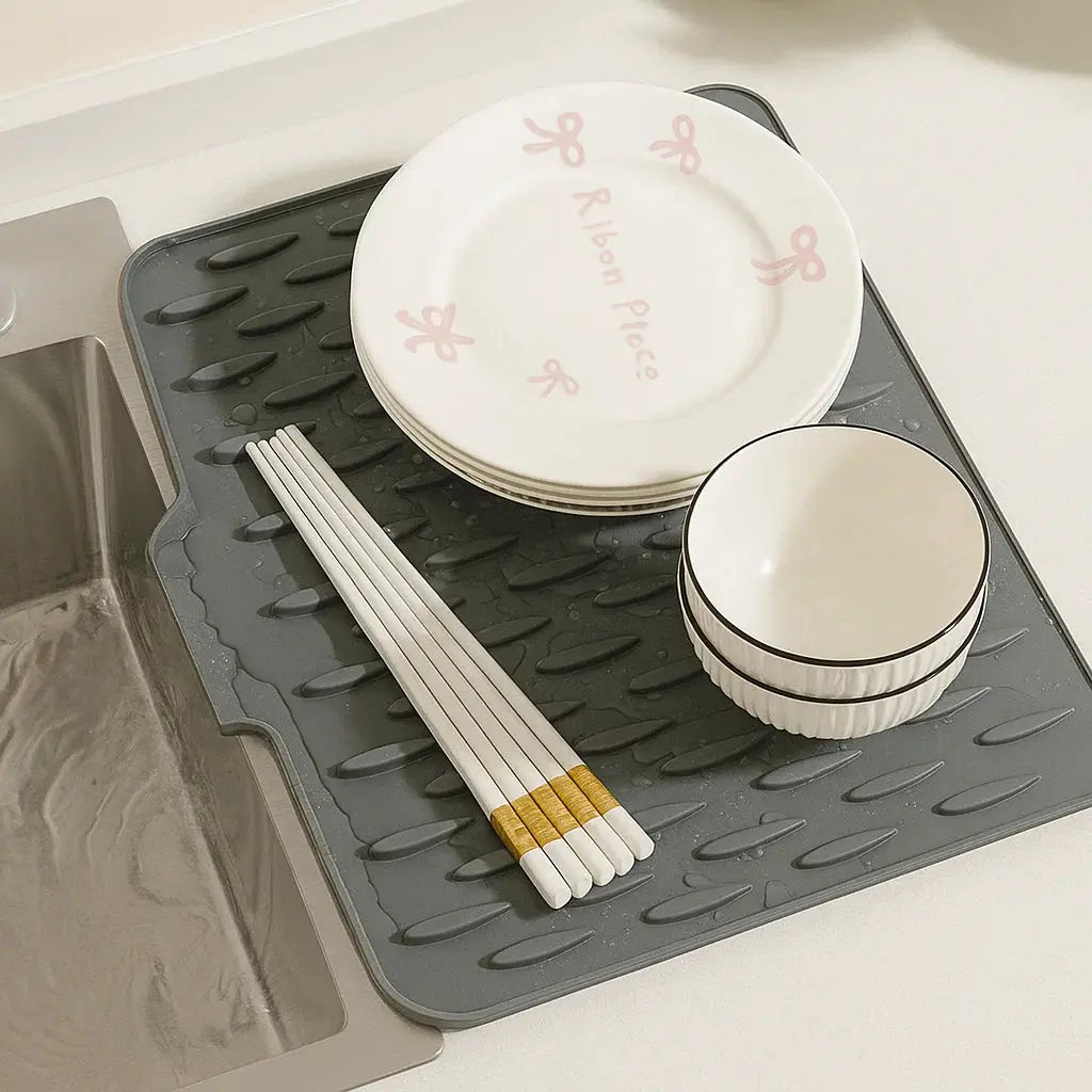 Dish Drying Mat Silicone Quick-Drain & Heat-Resistant