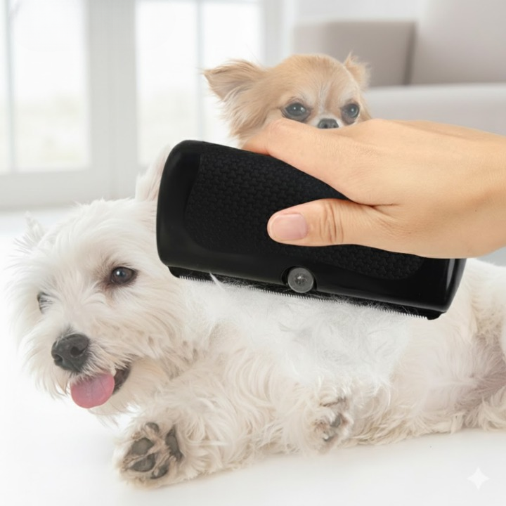 Dog Brush Dense Metal Bristles Reduces Shedding
