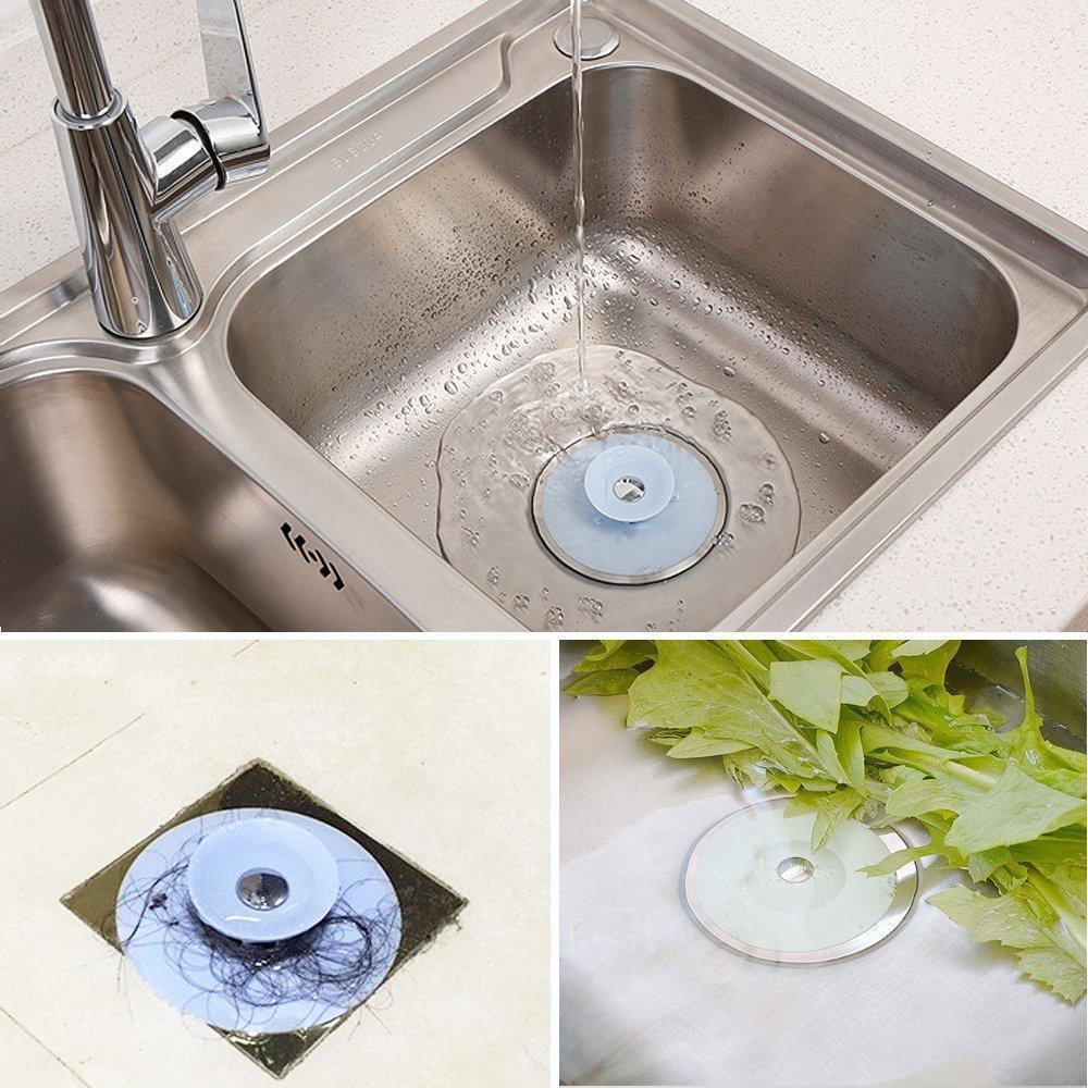 Drain Stopper Silicone Push-Button Seal & Hair Strainer