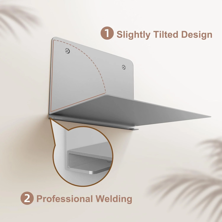 Floating Wall Shelf Invisible Stainless Steel Space-Saving