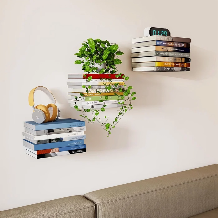 Floating Wall Shelf Invisible Stainless Steel Space-Saving
