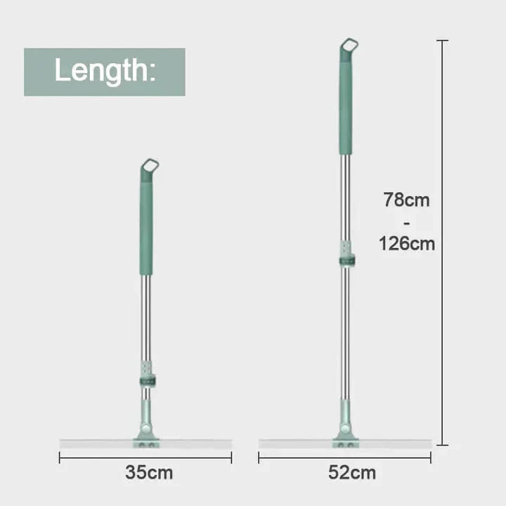 Floor Mop Telescopic Handle 180° Swivel High-Density Silicone
