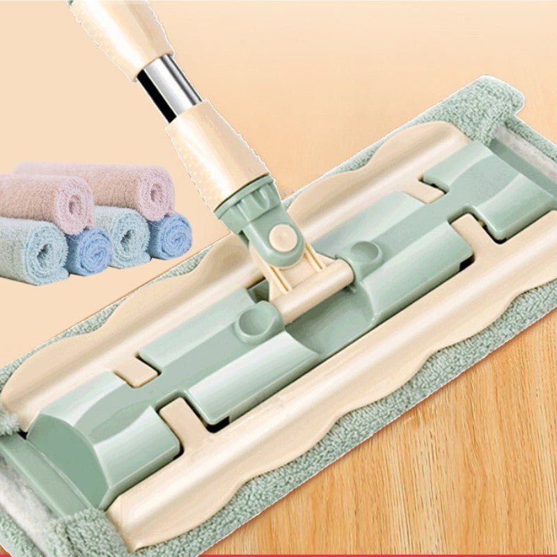 Floor Mop Telescopic Handle 360° Flexible Microfiber Pad