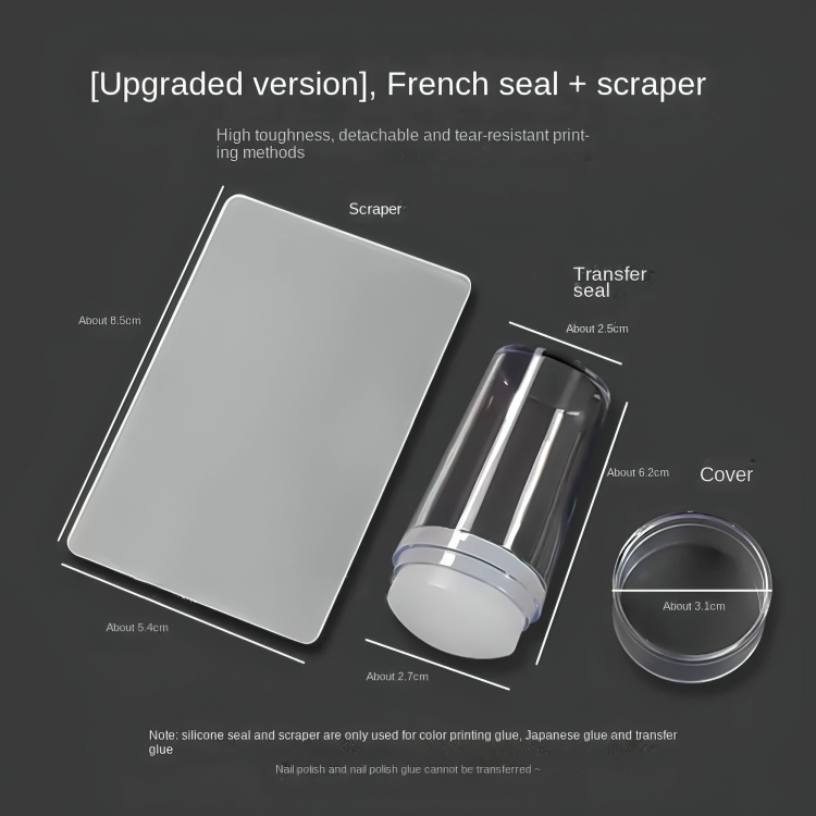 French Manicure Stamp Set Soft Silicone Set of 2