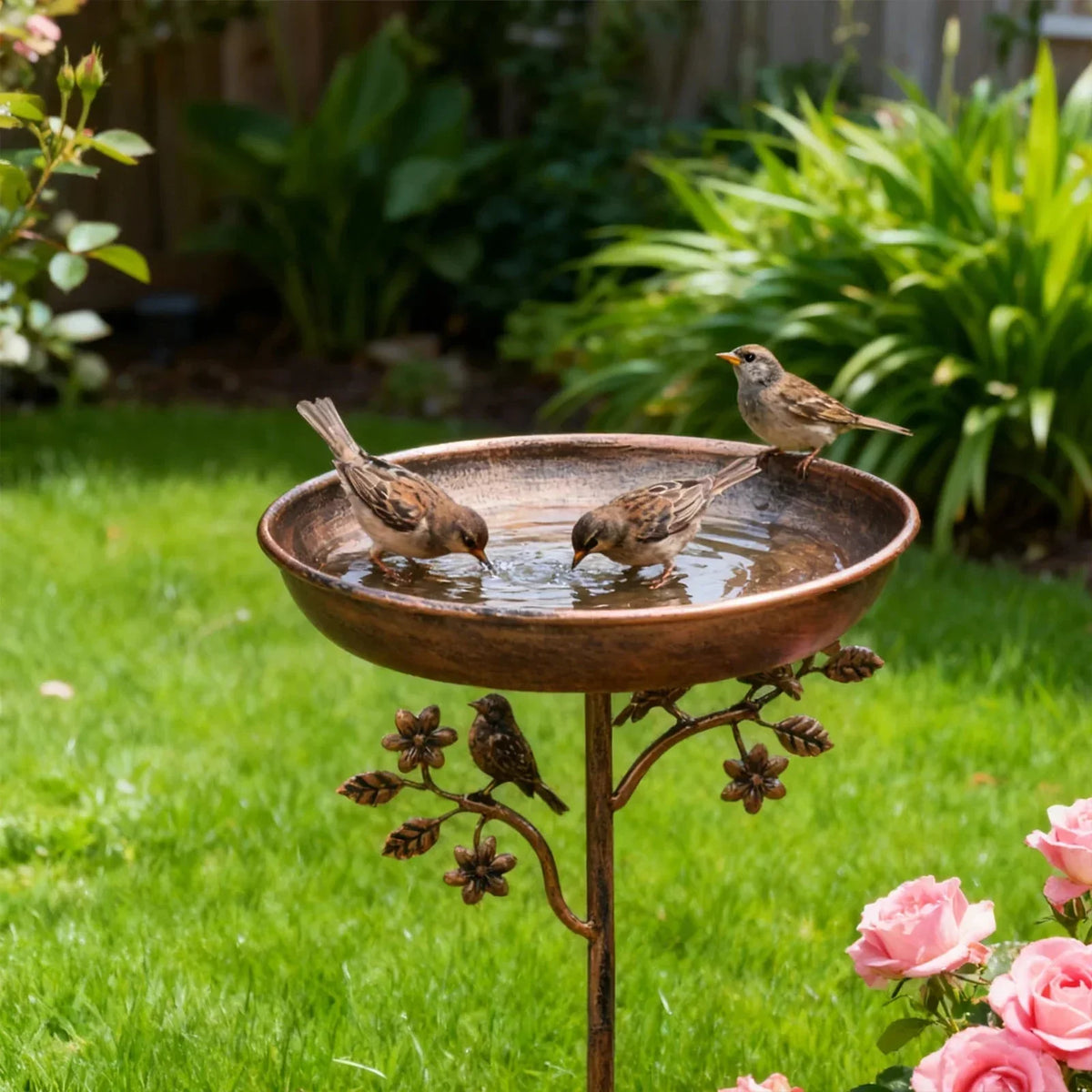 Garden Bird Bath Decorative Metal Ground Spike