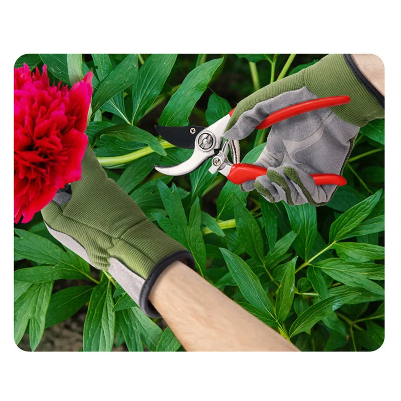 Garden Gloves Cowhide Palm Thorn-Resistant Reinforced Thumb & Cuff