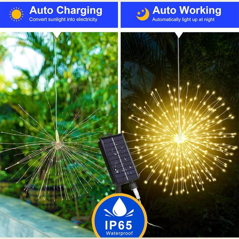 Garden Lights Solar Firework LED Weatherproof