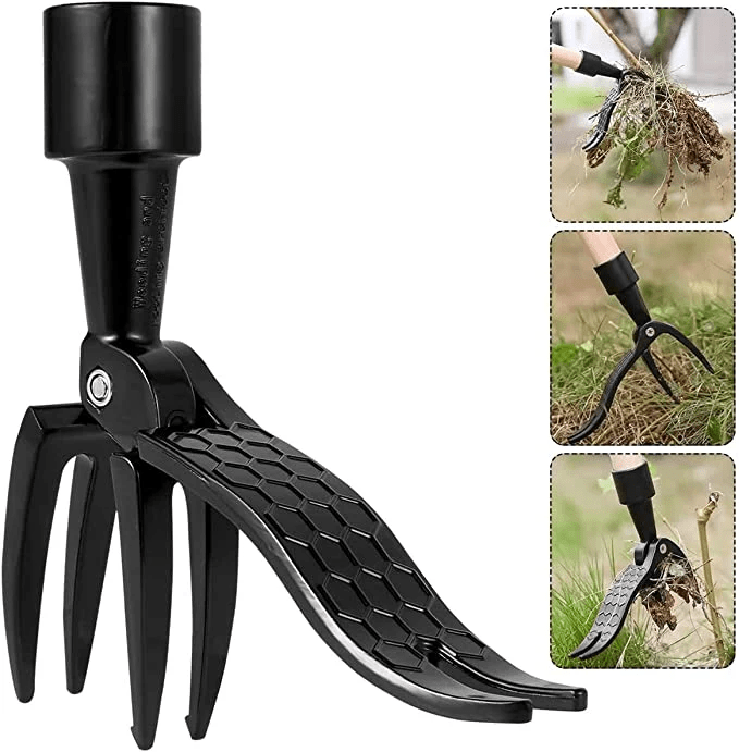 Garden Weed Puller Four-Claw Foot Pedal Rust-Resistant Steel