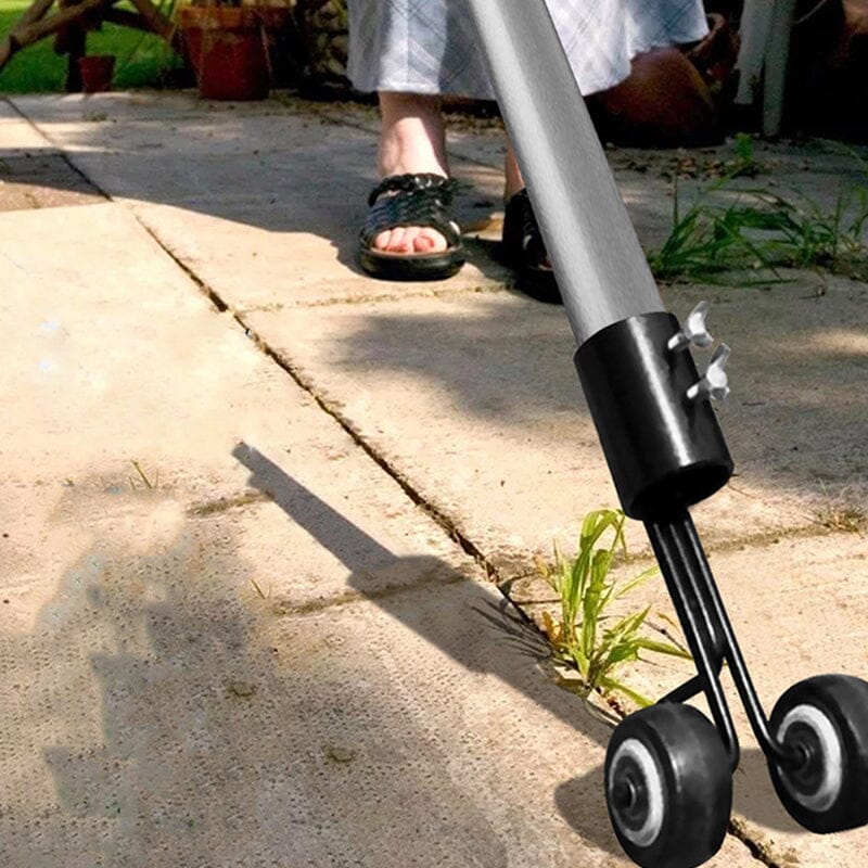 Garden Weed Remover Adjustable Handle & Two Wheels