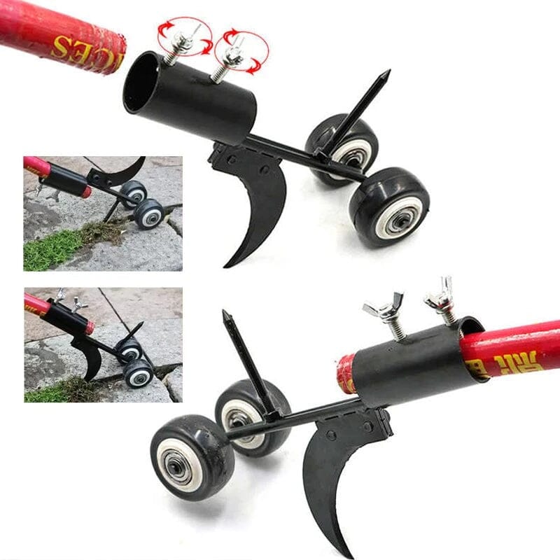 Garden Weed Remover Adjustable Handle & Two Wheels