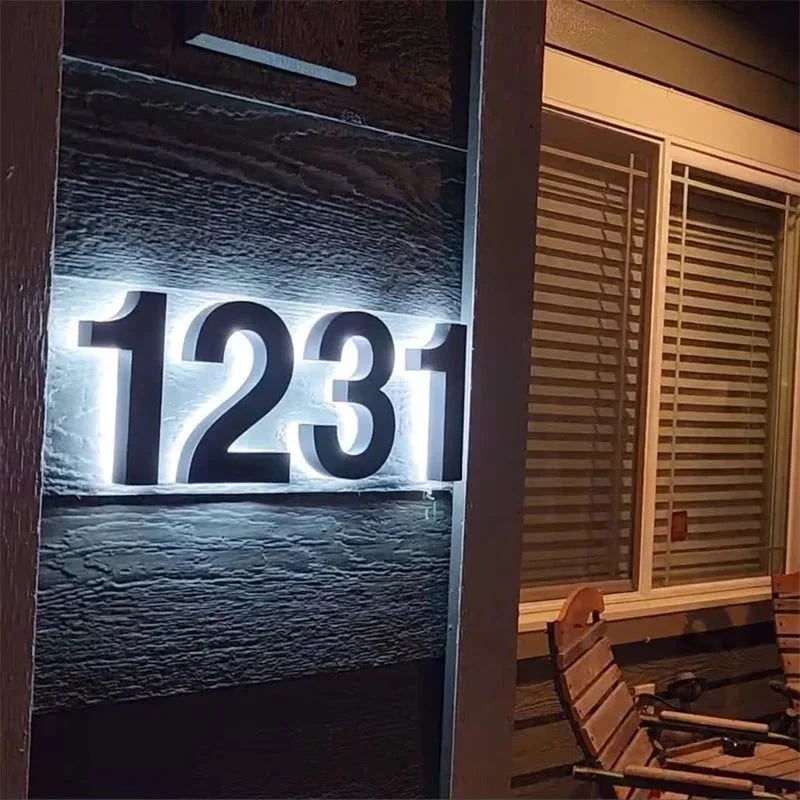 House Number Sign Backlit LED IP68 Waterproof Stainless Steel