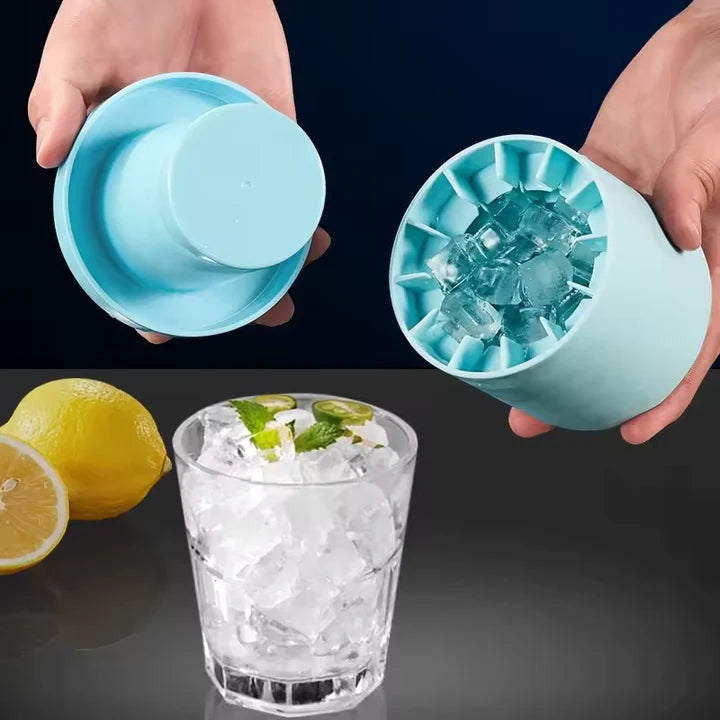 Ice Cube Tray Food-Grade Silicone With Lid Dishwasher Safe