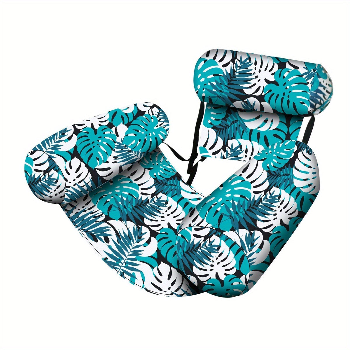 Inflatable Water Hammock Tropical Leaf PVC & Quick-Inflate Valve