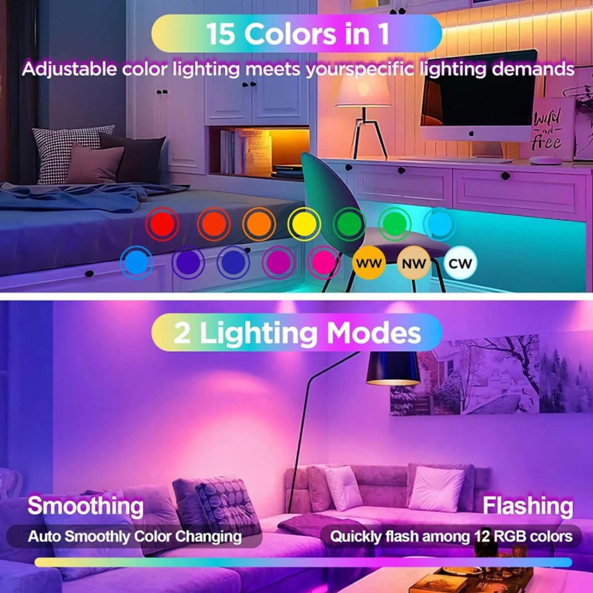 LED Bulb Rechargeable E27 RGB Remote & Timer