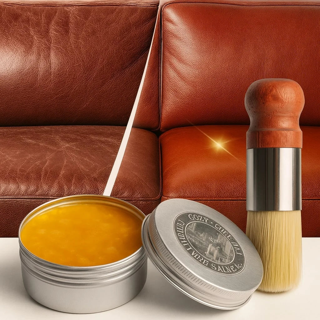 Leather Care Balm Colorless Deep-Nourishing Brush Included