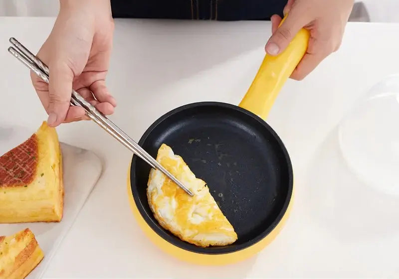 Mini Electric Frying Pan Compact Fast-Heat Non-Stick