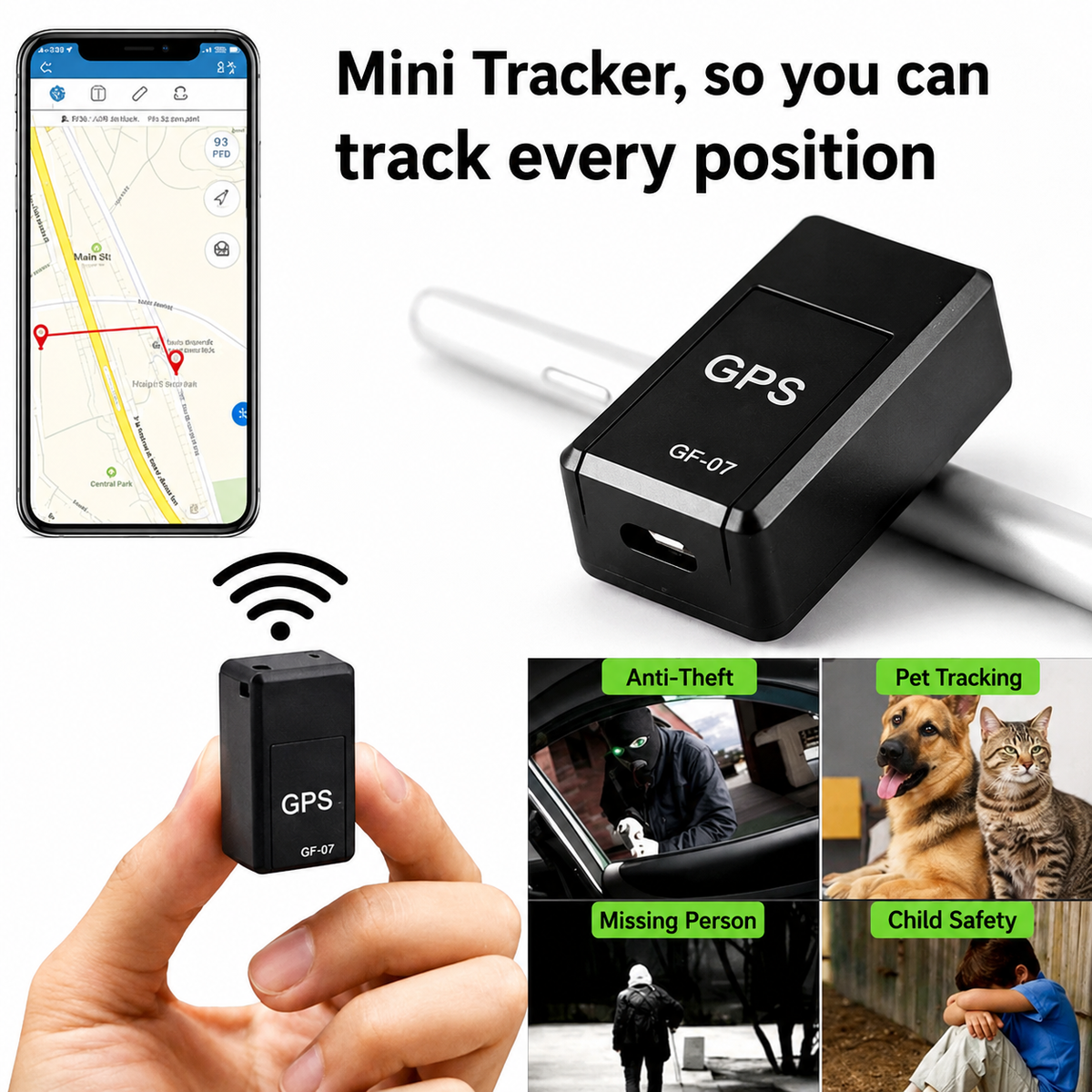 Mini GPS Tracker Real-Time Tracking No Subscription