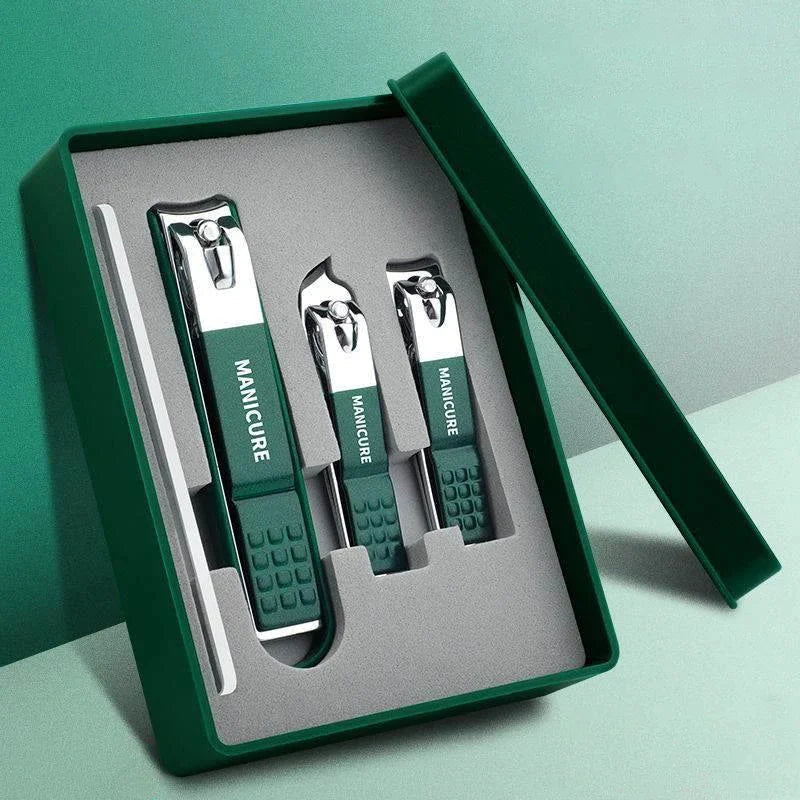 Nail Clipper Set Anti-Splash Stainless Steel Non-Slip Four-Piece