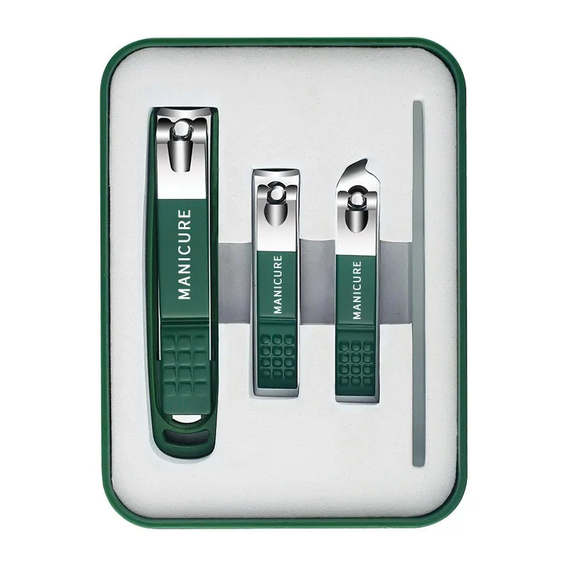 Nail Clipper Set Anti-Splash Stainless Steel Non-Slip Four-Piece