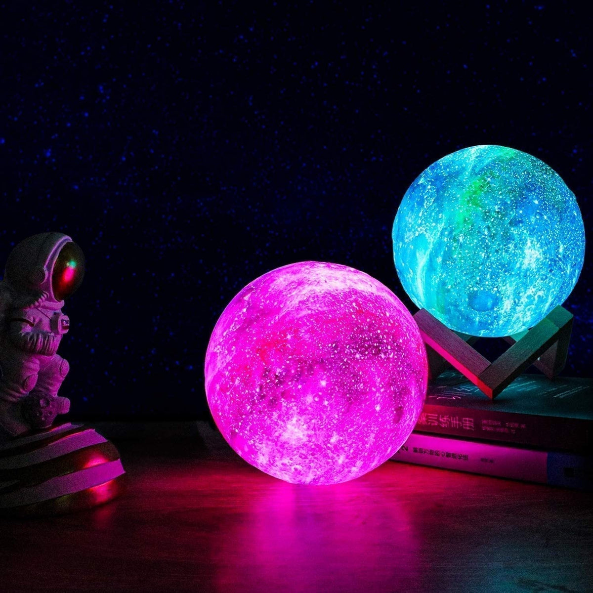 Night Light 3D Star Projection Rechargeable & Touch Control