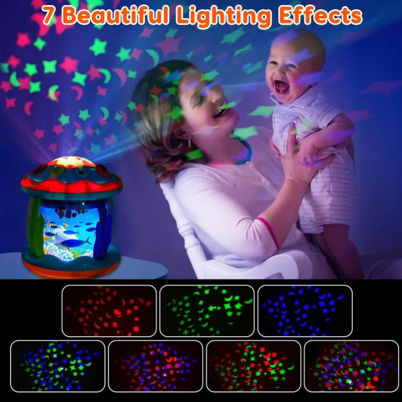 Night Light Projector Rotating Ocean Figures & Soothing Sounds