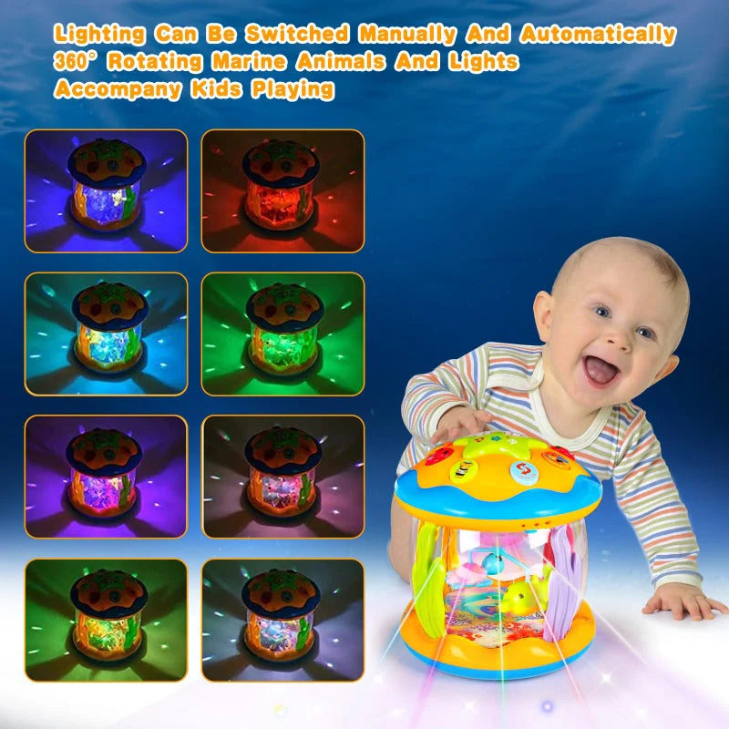 Night Light Projector Rotating Ocean Figures & Soothing Sounds