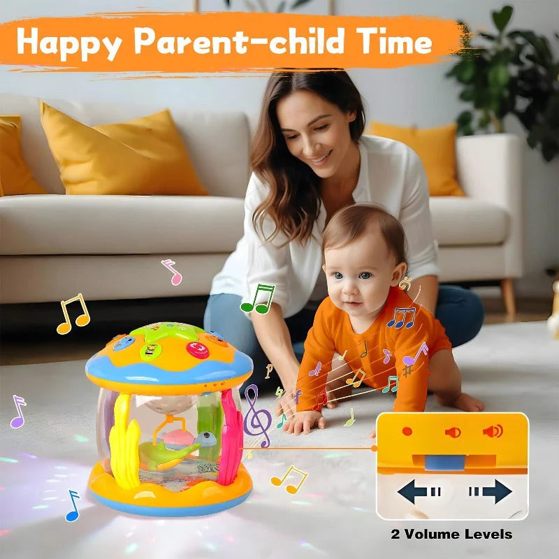 Night Light Projector Rotating Ocean Figures & Soothing Sounds