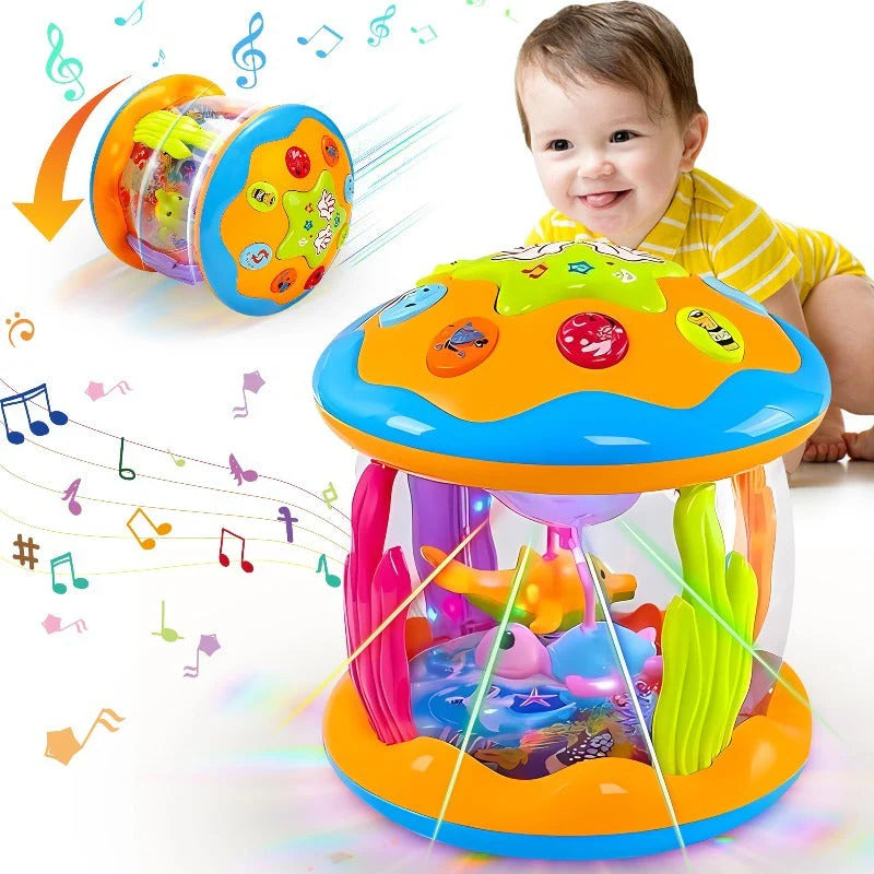 Night Light Projector Rotating Ocean Figures & Soothing Sounds