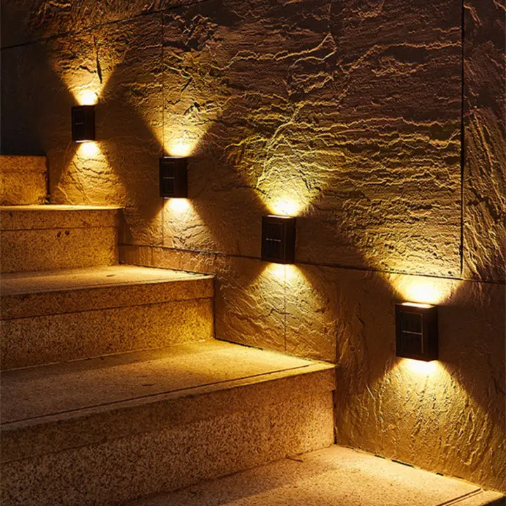 Outdoor Solar Wall Light Warm White Bidirectional LEDs