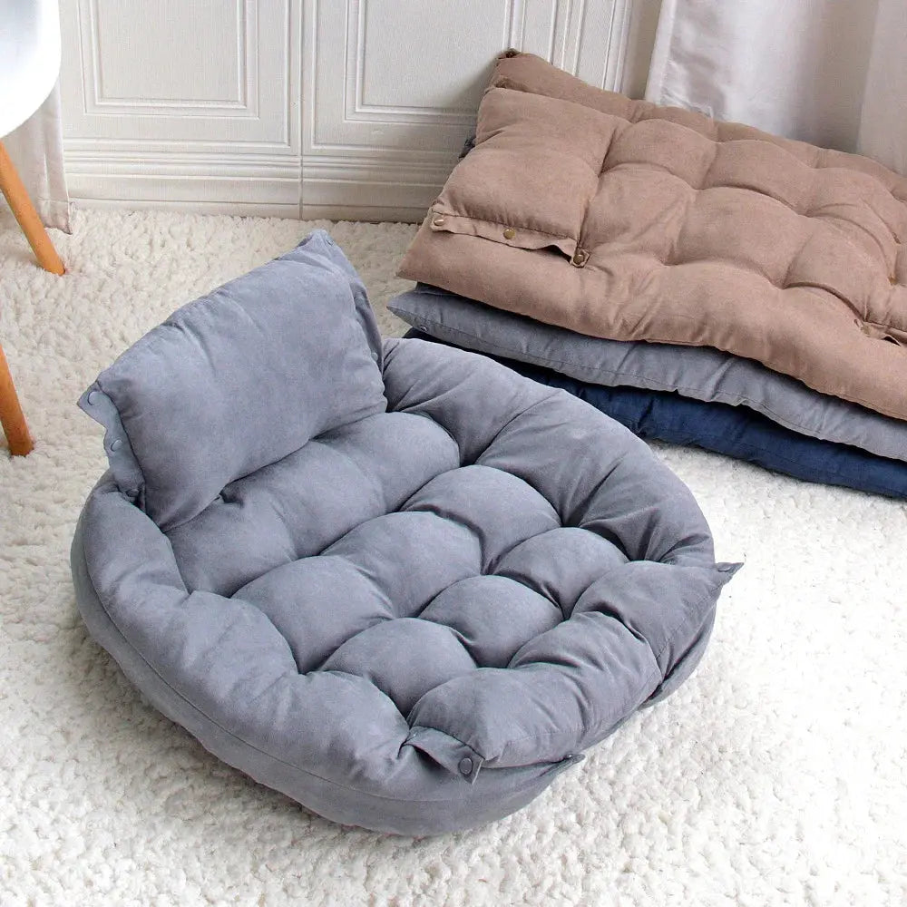 Pet Bed 3-in-1 Convertible 100% Cotton Machine Washable