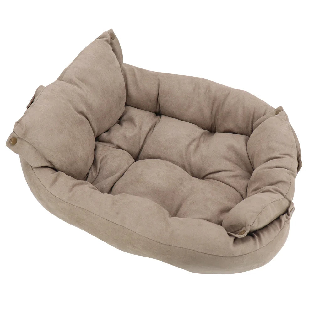 Pet Bed 3-in-1 Convertible Breathable Cotton Machine Washable