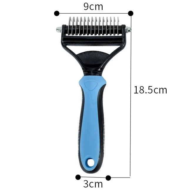 Pet Brush Double-Sided Deshedding & Detangling Stainless Steel Teeth