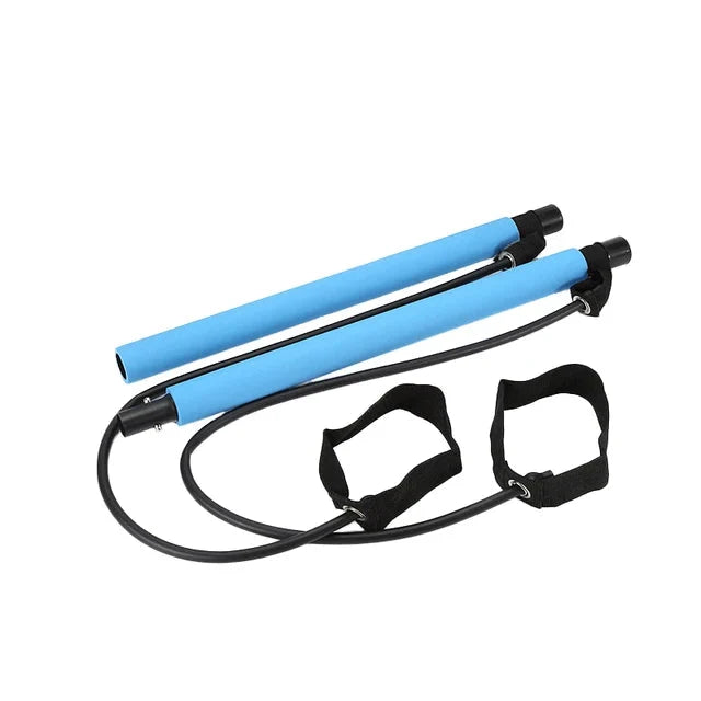 Pilates Bar Integrated Bands Adjustable Tension Travel Friendly