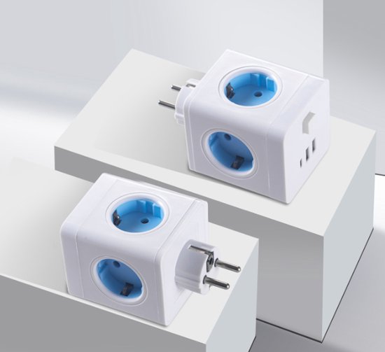 Power Strip Cube Space-Saving 4 Outlets & USB